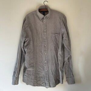 Vintage green 100% cotton mens button up - size large t sleeve 90s denver hayes